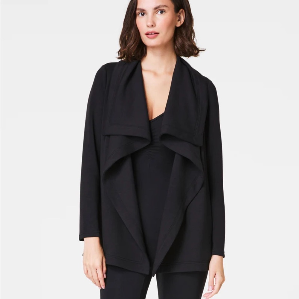 NWT Spanx Air Essentials Black Open Front Cardigan